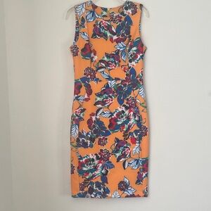 Calvin Klein Yellow Floral Sleeveless Dress